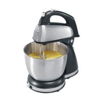 Hamilton Beach 64650 6-Speed Classic Stand Mixer, Stainless Steel, 4-Quart Bowl and Accessories