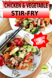Chicken and vegetable stir-fry is quick to prepare, rich in vitamins and minerals with a balanced proportion of protein, carbohydrates, and fibers.