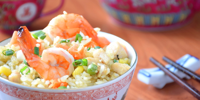 Chicken and shrimp fried rice