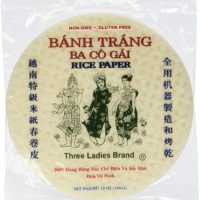 Three Ladies Brand Spring Roll Rice Paper Wrapper (2 Packs) Round, 22cm