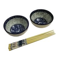 FINECASA 4.5 inch Small Porcelain Rice/Soup Bowl Chinese Style Blue Dream-B Series Bowls