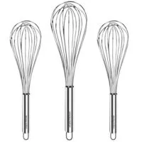 Utopia Kitchen Stainless Steel Whisk Set - Wire Whisk - Balloon Whisk Set - Egg Frother, Milk & Egg Beater - Kitchen Utensils for Blending, Whisking, Beating & Stirring - Set of 3