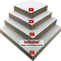 Hobbyland Cake Boards Square White Coated Greaseproof (10" Square, 10 Cake Boards)