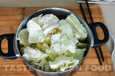 Cabbage stir-fry - cut cabbage