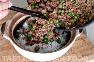 ground beef rice - assemble