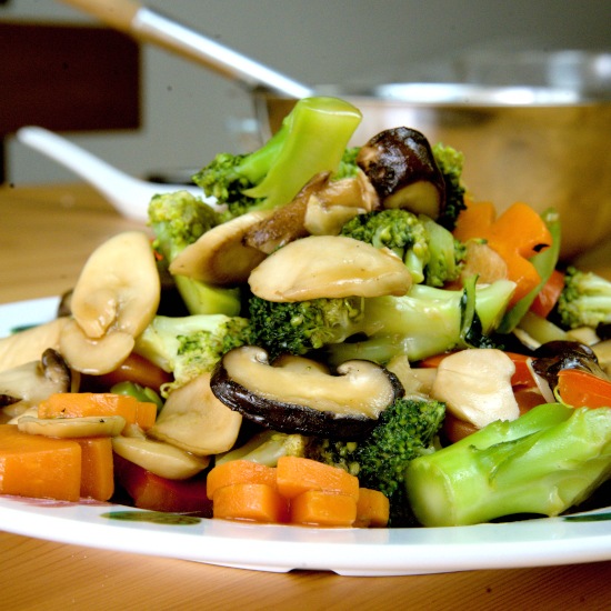 broccoli with mushrooms stir-fry